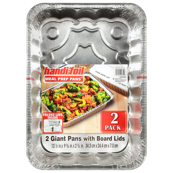 Handi-Foil Giant Meal Prep Pans with Board Lids