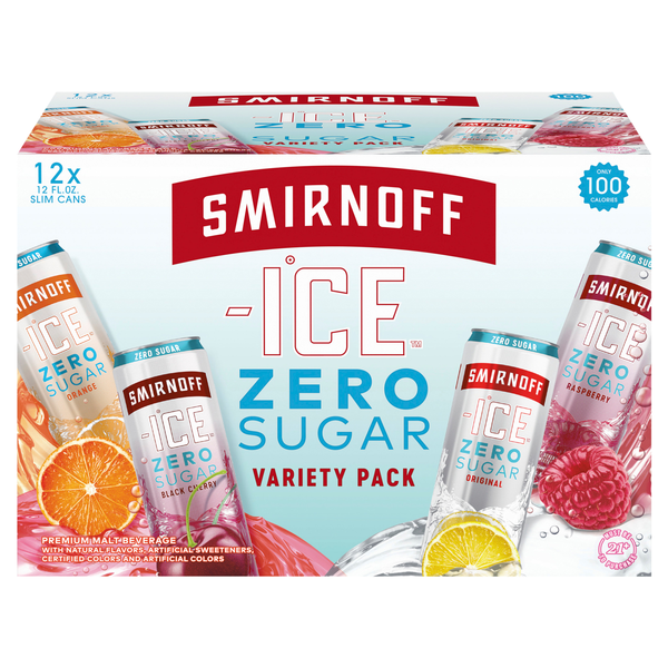 Smirnoff Ice Zero Sugar Variety Pack Malt Beverage - 12 pk