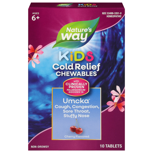 Nature's Way Umcka Cold Care Kids Chewable Tables Cherry
