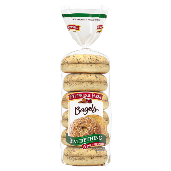 Pepperidge Farm Everything Pre-Sliced Bagels - 6 ct