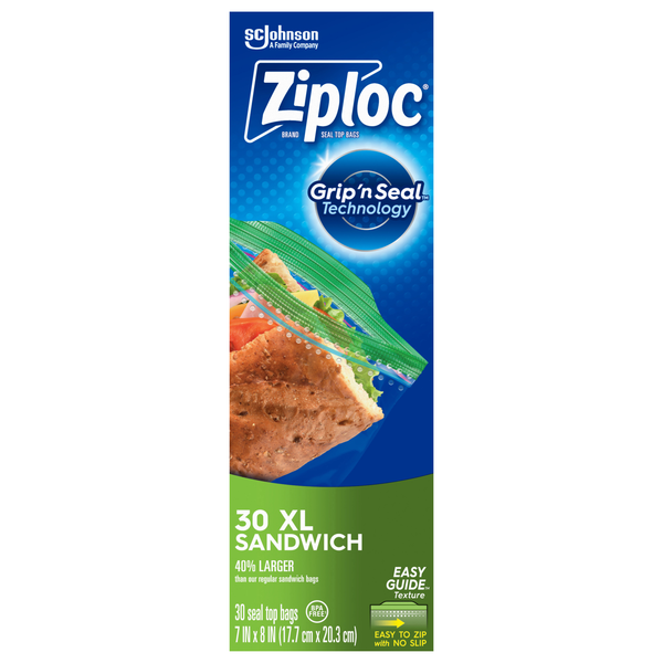 Ziploc EasyGuide XL Sandwich Bags