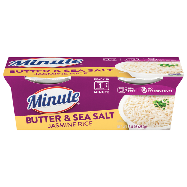 Minute 60 Second Microwave Butter & Sea Salt Jasmine Rice Cups - 2 ct
