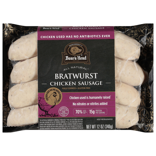 Boar's Head Natural Bratwurst Chicken Sausage - 4 ct