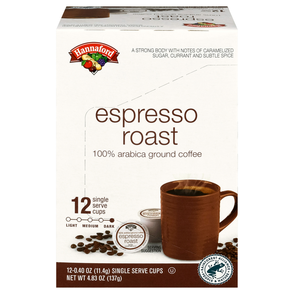 Hannaford Espresso Dark Roast Single Serve Coffee Cups
