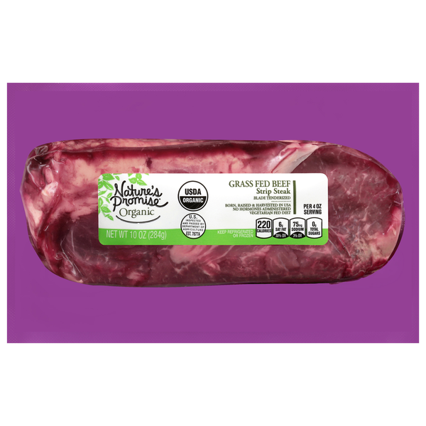 Nature's Promise Organic Grass-fed Beef Strip Steak Fresh