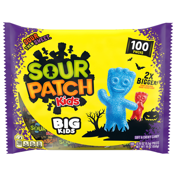 Sour Patch Kids Big Kids Soft & Chewy Halloween Candy - 100 ct