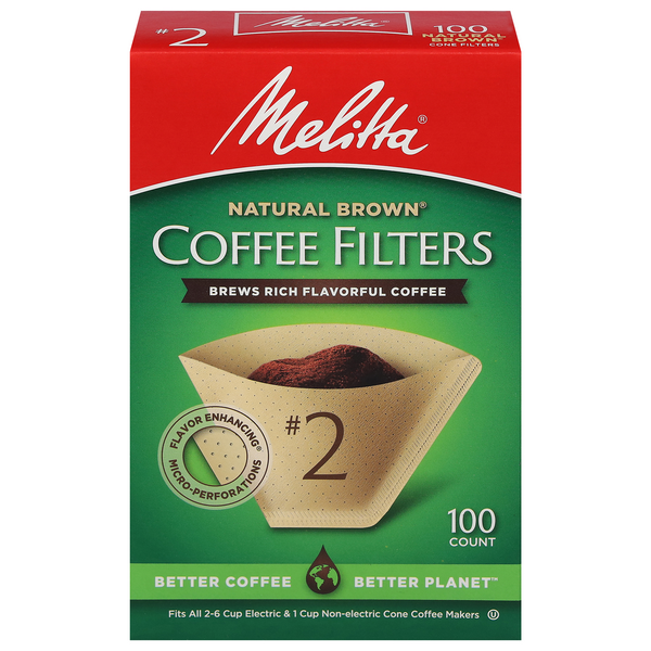 Save on Melitta Super Premium Coffee Filters Cone 2 Natural Brown