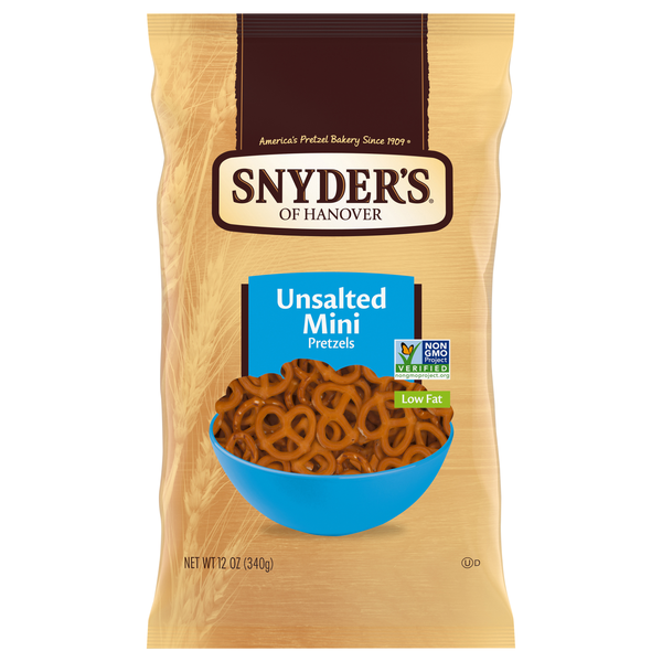 Snyder's of Hanover Low Fat Unsalted Mini Pretzels