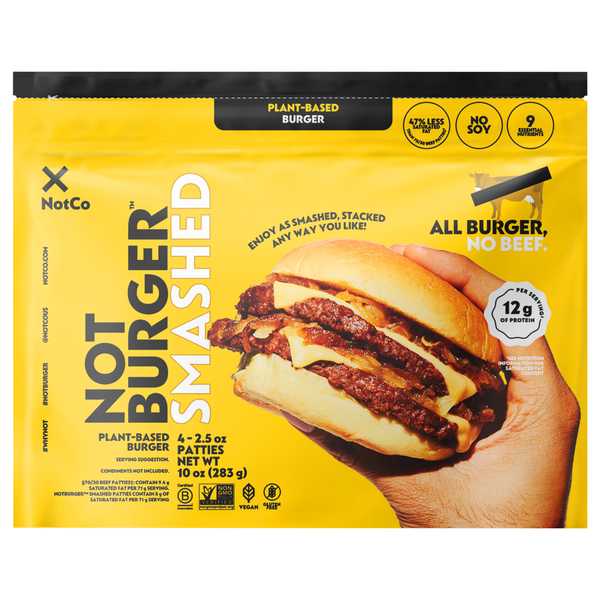 NotCo Not Burger Smashed Plant-Based Burger Patties - 4 ct Frozen