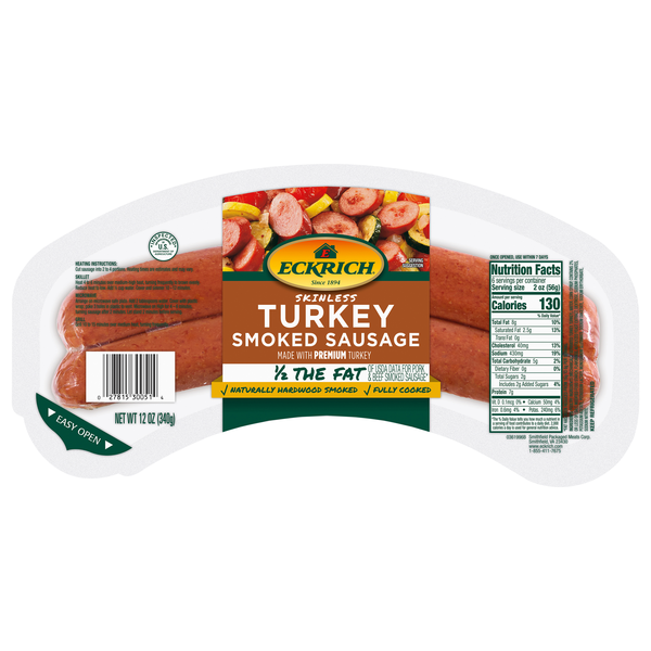 Eckrich Skinless Smoked Turkey Sausage - 2 ct