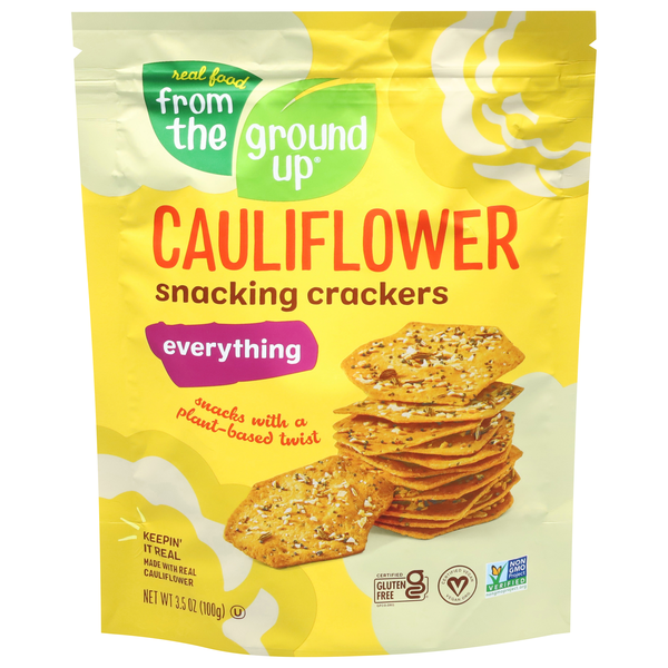 From The Ground Up Gluten Free Everything Cauliflower Snacking Crackers