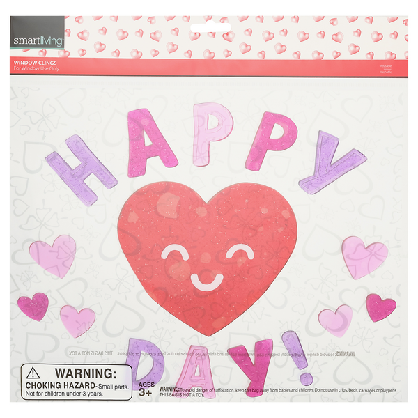 Smart Living Window Clings Happy Valentine's Day Ages 3+