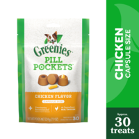 GREENIES Pill Pockets Chicken Flavor Capsule Size Dog Treats - apx 30 ct