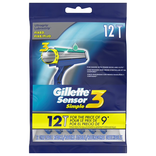 Gillette Sensor3 Simple Razors Disposable