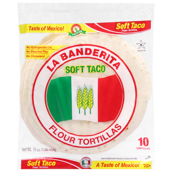 La Banderita Soft Taco Flour Tortillas 8 Inch - 10 ct