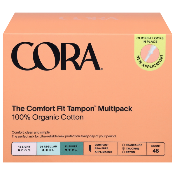 Cora Organic Cotton Multipack Light-Regular-Super Compact Tampons