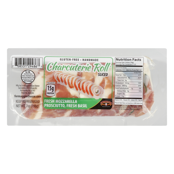 Formaggio Charcuterie Roll Mozzarella Prosciutto & Fresh Basil