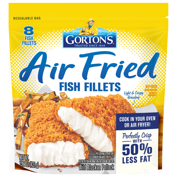Gorton's Air Fried Wild Alaskan Pollock Fish Fillets - 8 ct Frozen