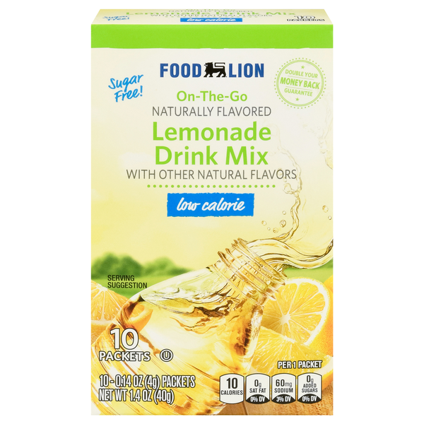 Food Lion On-the-Go Drink Mix Lemonade Low Calorie - 10 ct