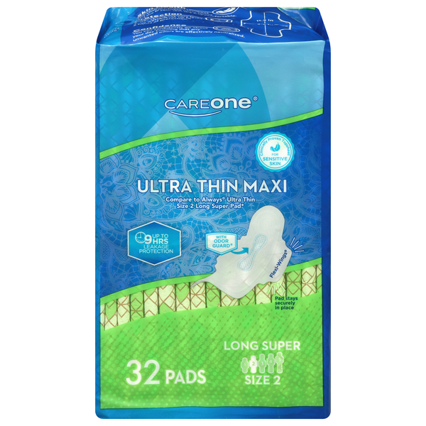 CareOne Super Long Ultra Thin Maxi Pads with Wings