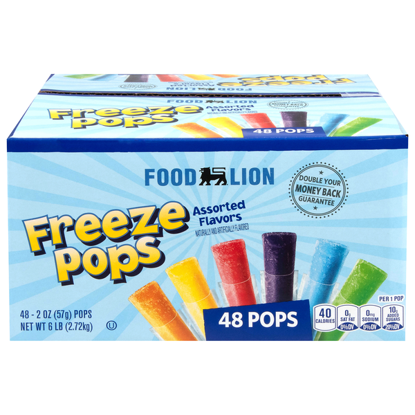 Food Lion Assorted Flavors Freeze Pops - 48 ct
