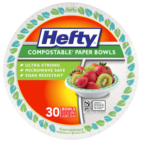 Hefty Compostable Printed Paper Bowls