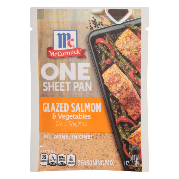 Save on McCormick One Sheet Pan Seasoning Mix Packet Glazed Salmon
