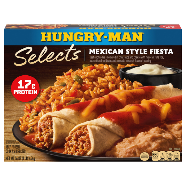 Hungry-Man Selects Mexican Style Fiesta Beef Enchilada Protein Frozen Meal