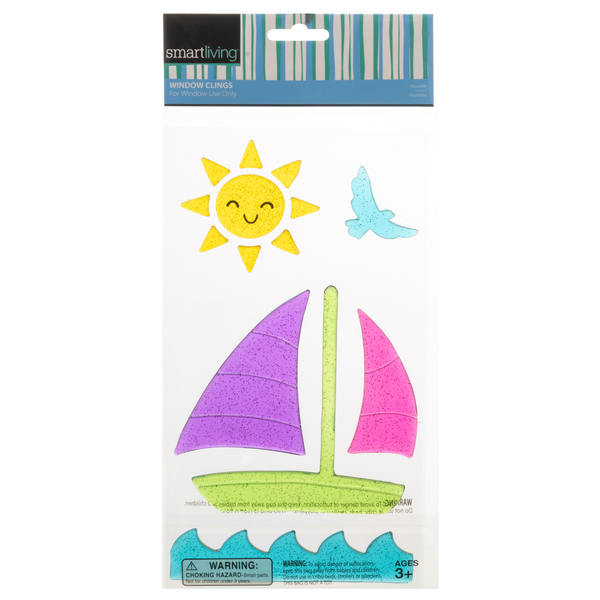 Smart Living Summer Window Clings Boat Ages 3+