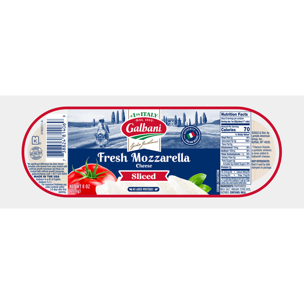 Galbani Fresh Mozzarella Cheese Log Pre-Sliced