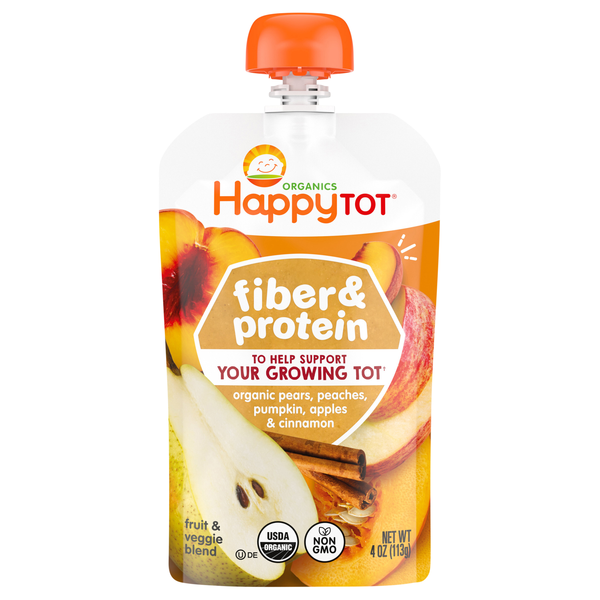 Happy Tot Organics Stage 4 Fiber & Protein Fruit & Veggie Blend Organic
