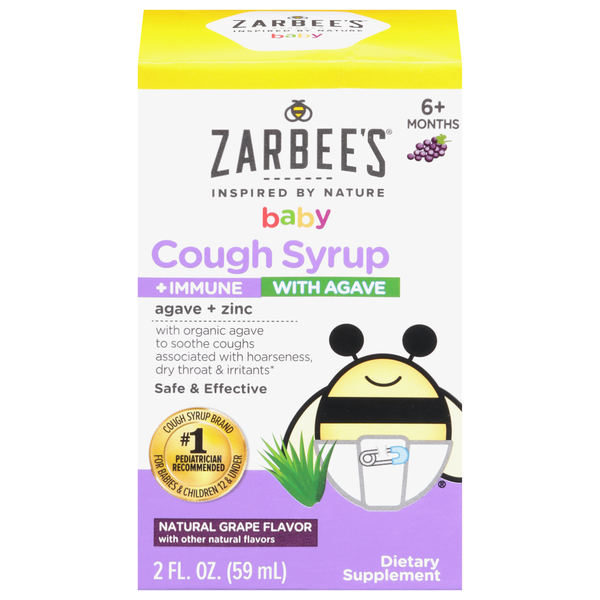 Zarbee's Naturals Baby Cough Syrup + Immune with Agave Grape Flavor