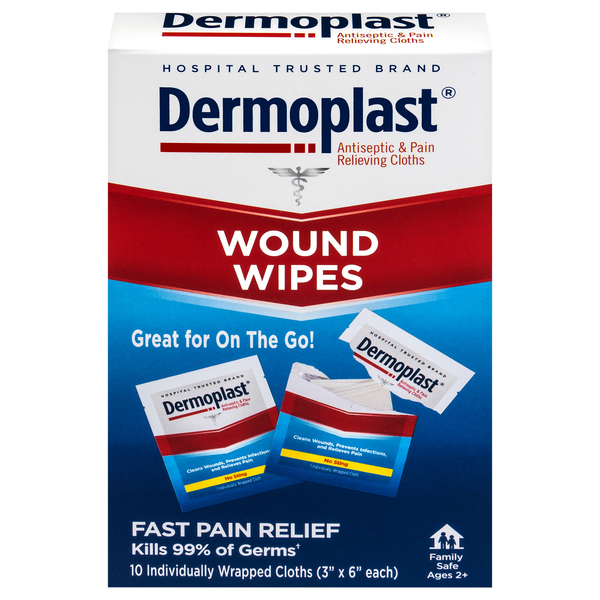 Dermoplast Wound Wipes Antiseptic Treatment Cloths