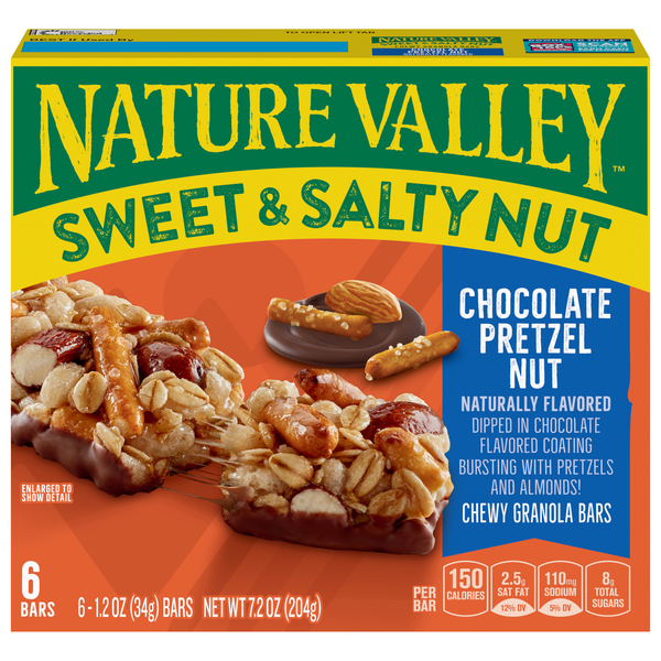 Nature Valley Sweet & Salty Chewy Chocolate Pretzel Granola Bars - 6 ct