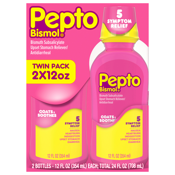Pepto Bismol 5 Symptom Relief Liquid - 2 ct