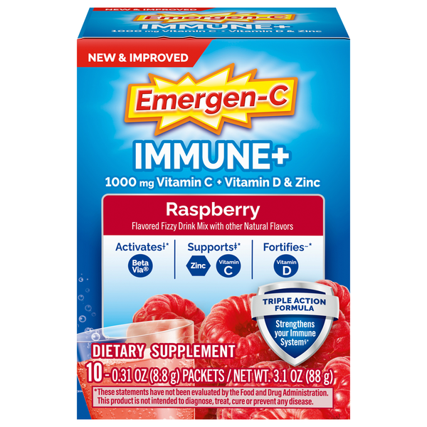 Emergen-C Immune+ Triple Action Immune Support Powder - 10 ct
