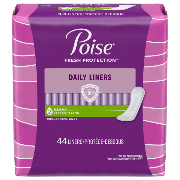 Save on Poise Daily Incontinence Liners Long Length Very Light