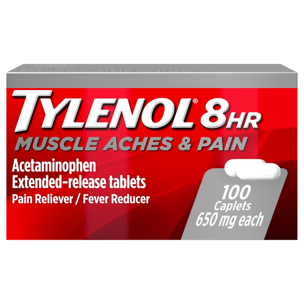 Tylenol 8 HR Muscle Aches & Pain Relief Acetaminophen 650 mg Caplets