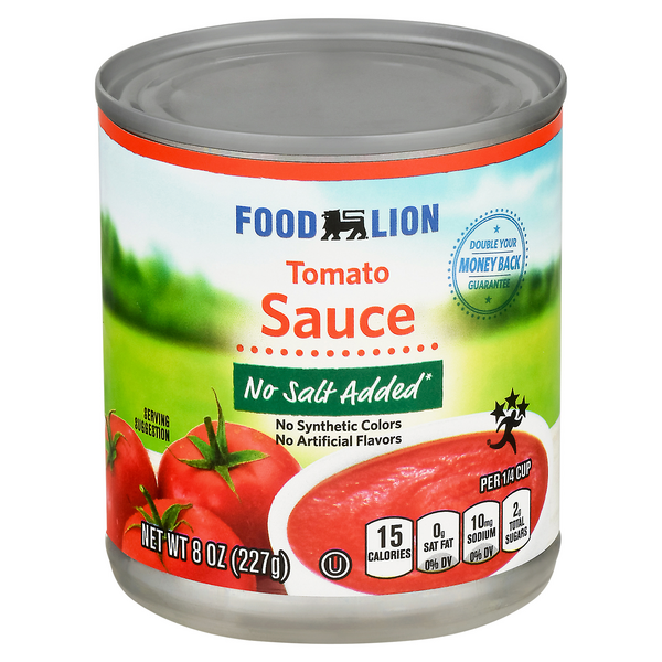 Food Lion No Salt Added Tomato Sauce