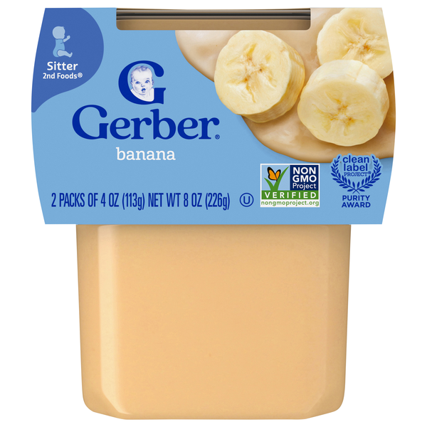 Gerber Natural 2nd Baby Food Banana - 2 ct