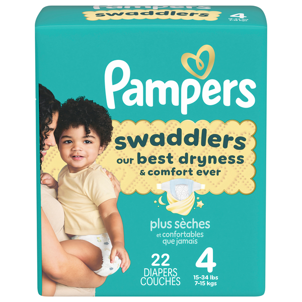 Pampers Swaddlers Size 4 Baby Diapers 22-37 lb