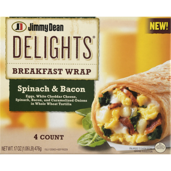 Save on Jimmy Dean Delights Breakfast Wraps Spinach & Bacon 4 ct