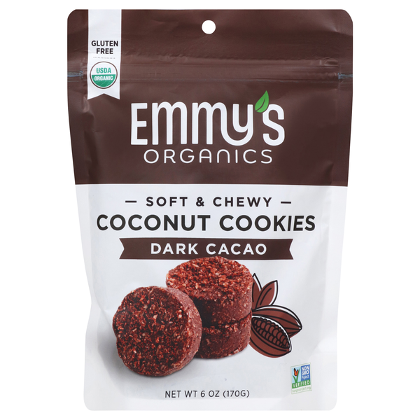 Emmy's Organics Gluten & Grain Free Vegan Dark Cacao Coconut Cookies