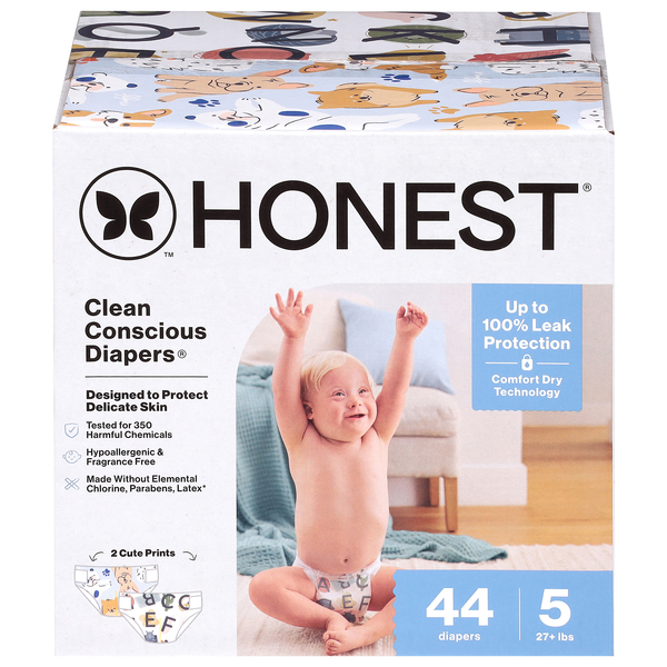 Honest Curious Cutie Size 5 Baby Diapers 27+ lb