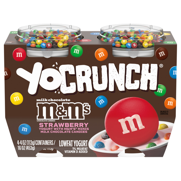 YoCrunch Low Fat M&M's Strawberry Yogurt Cups - 4 ct