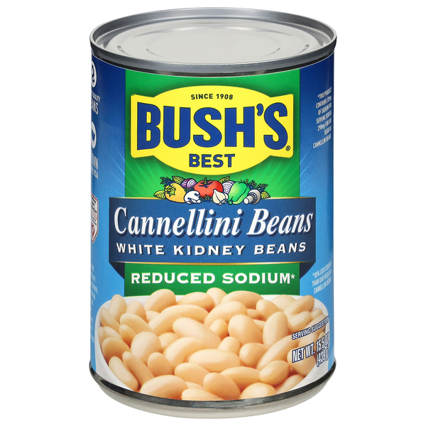Bush's Best Reduced Sodium Cannellini White Kidney Beans