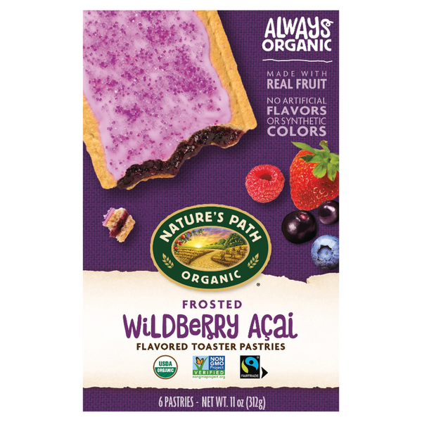 Nature's Path Organic Frosted Wildberry Acai Toaster Pastries - 6 ct