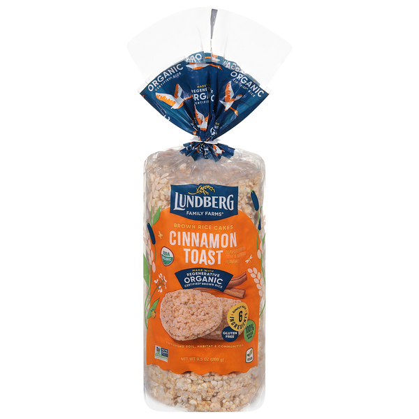 Lundberg Family Farms Whole Grain Rice Cakes Cinnamon Toast Organic