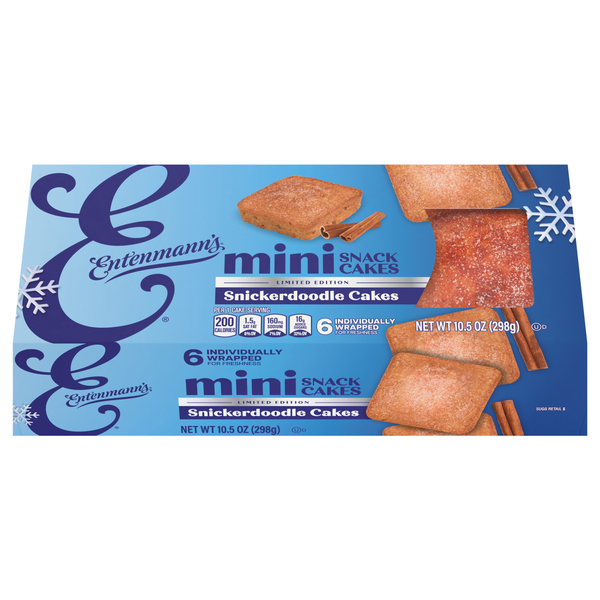 Entenmann's Baker's Delights Mini Snickerdoodle Snack Cakes - 6 ct
