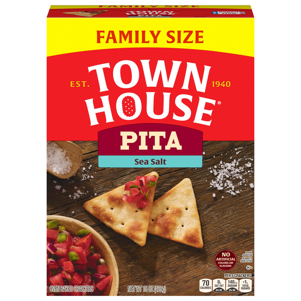Town House Sea Salt Oven Baked Pita Crackers